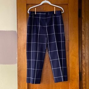 Lucca x Wildfang Windowpane Cropped Trousers, Size L